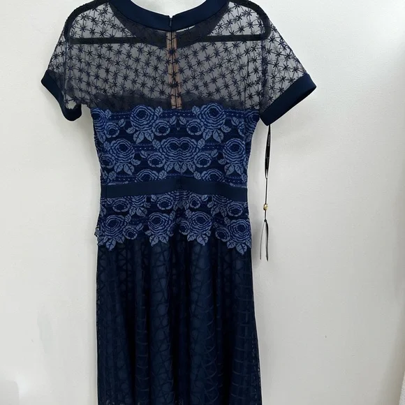 Tadashi Shoji Navy Blue Lace Dress - Picture 2 of 5